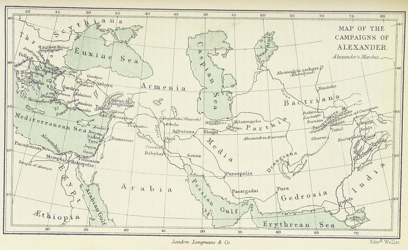 A General History of Greece - Map of the Campaigns of Alexander